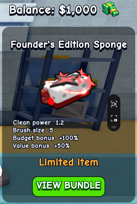 Founder's Edition Sponge card in Flip a House Roblox