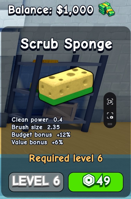 Scrub Sponge card in Flip a House Roblox